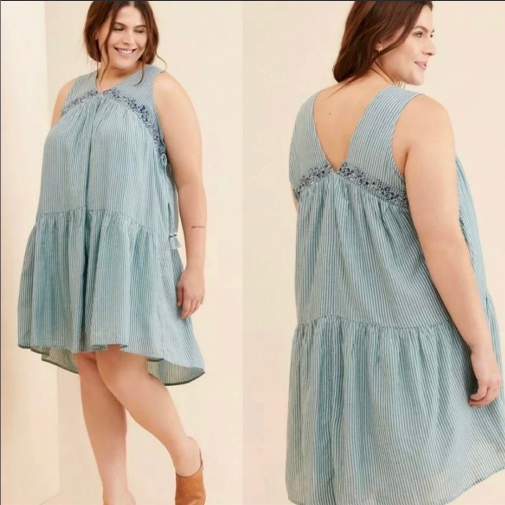 ANTHROPOLOGIE AIDA EMBROIDERED MINI DRESS